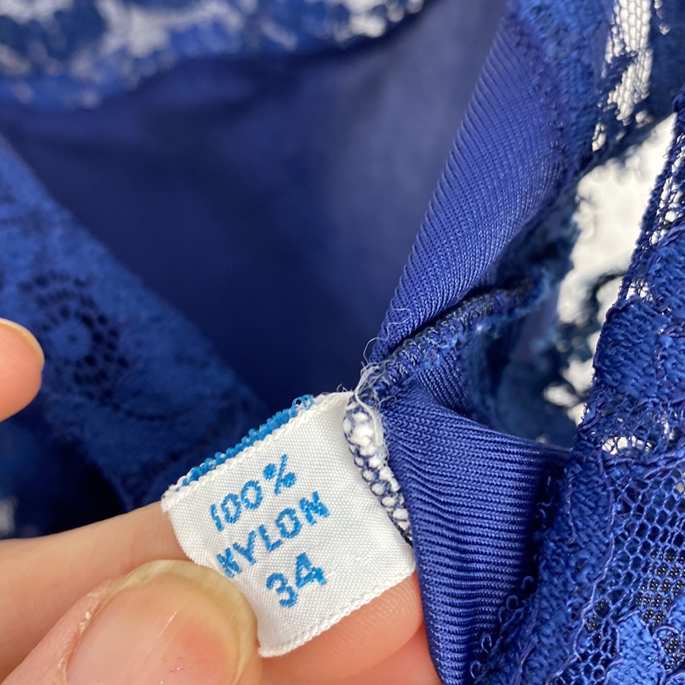 Blue fitted slip dress - Picture 4 of 6